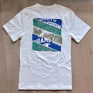 CHAMPION Spliced C Logo Mens T-Shirt. Size XS. Color: Chalk White.